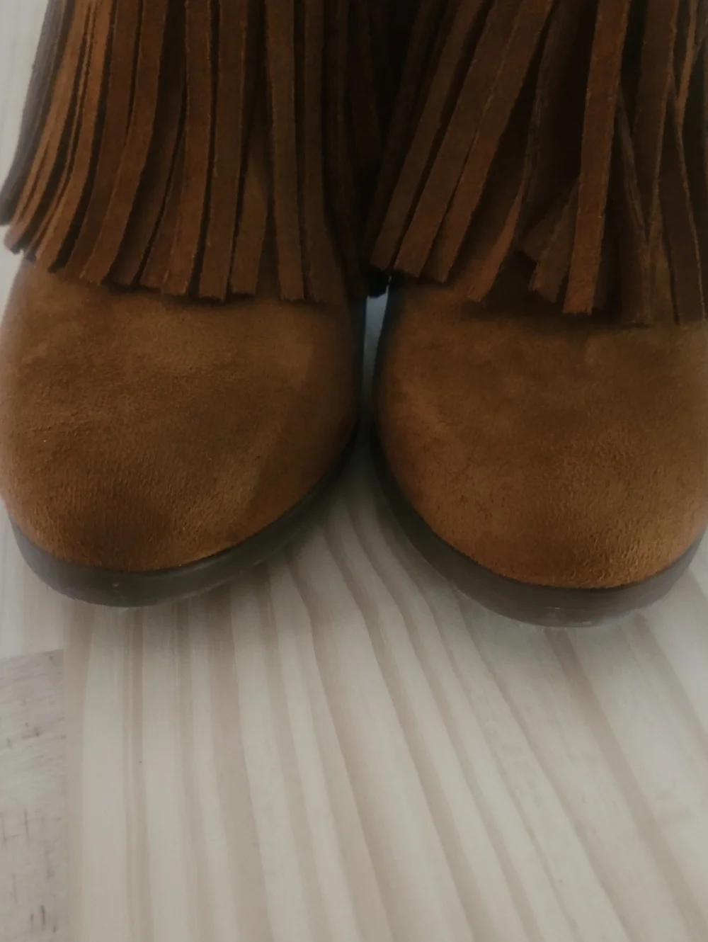 Pierre Dumas Suede Fringe Ankle Booties - Brown